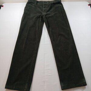 Lands End Mens Traditional Fit Corduroy Pants Size 36x34 Green 5-Pocket Design